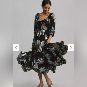 Hutch Iridescent Black Twist Front Maxi Dress XXS